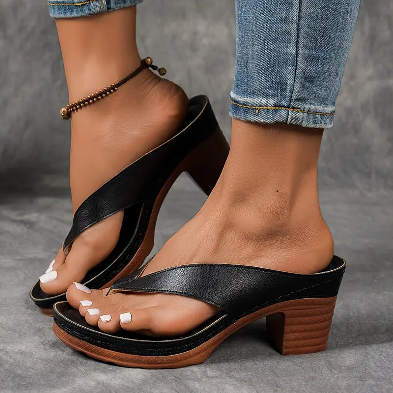 Sandals Open-Toed Block Heel for Women