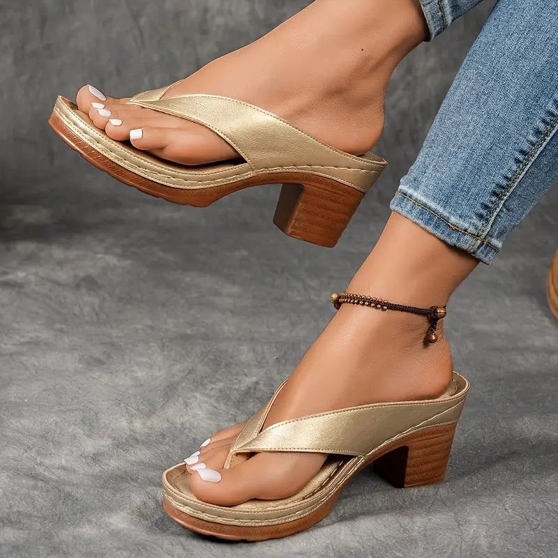 Sandals Open-Toed Block Heel for Women