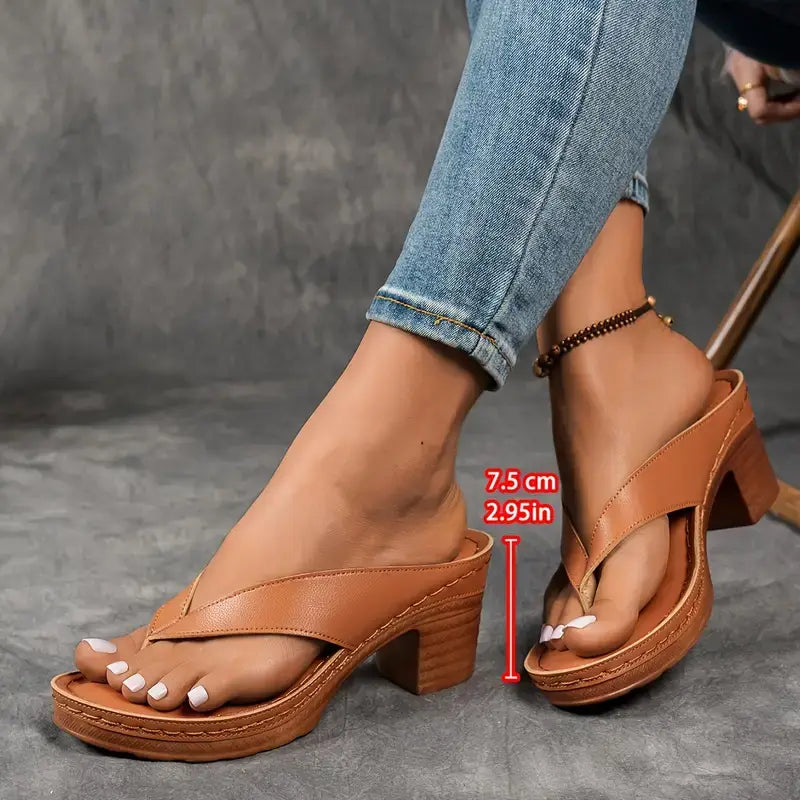 Sandals Open-Toed Block Heel for Women