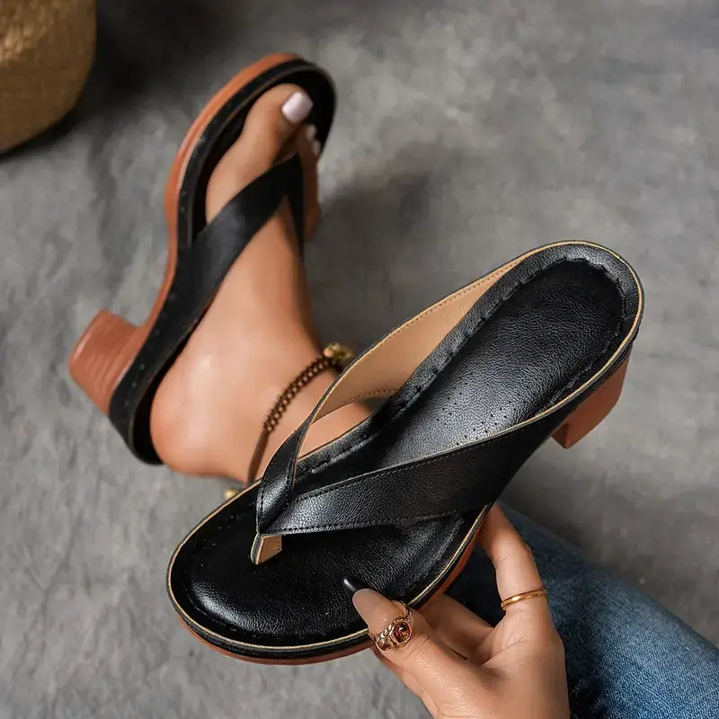 Sandals Open-Toed Block Heel for Women