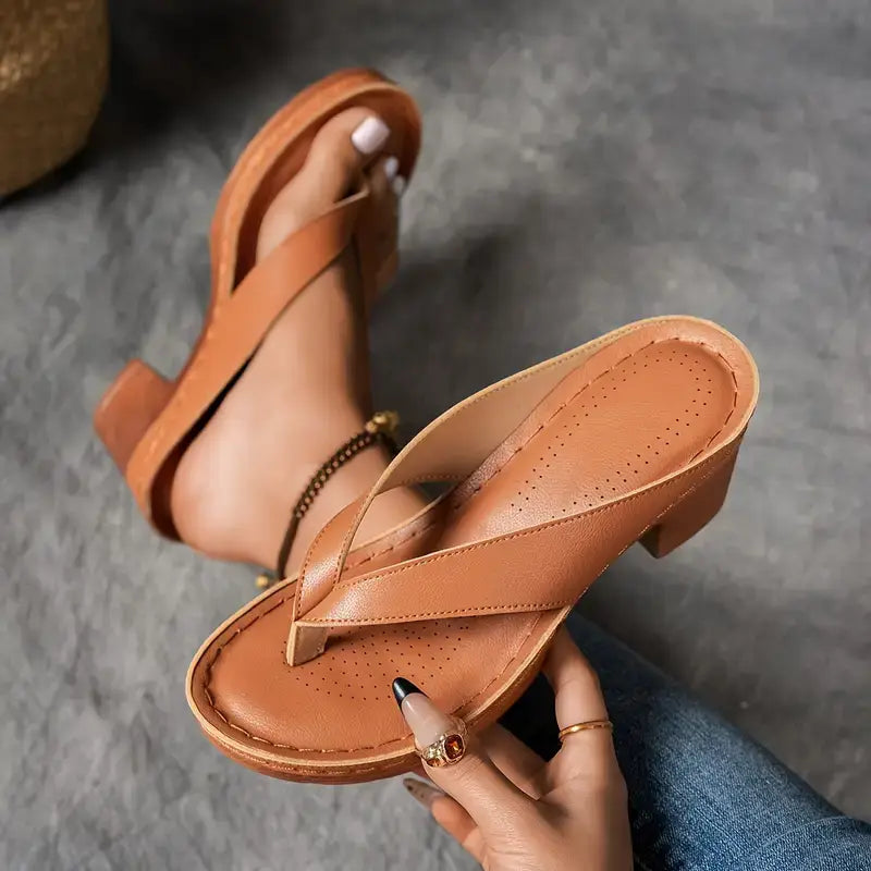 Sandals Open-Toed Block Heel for Women