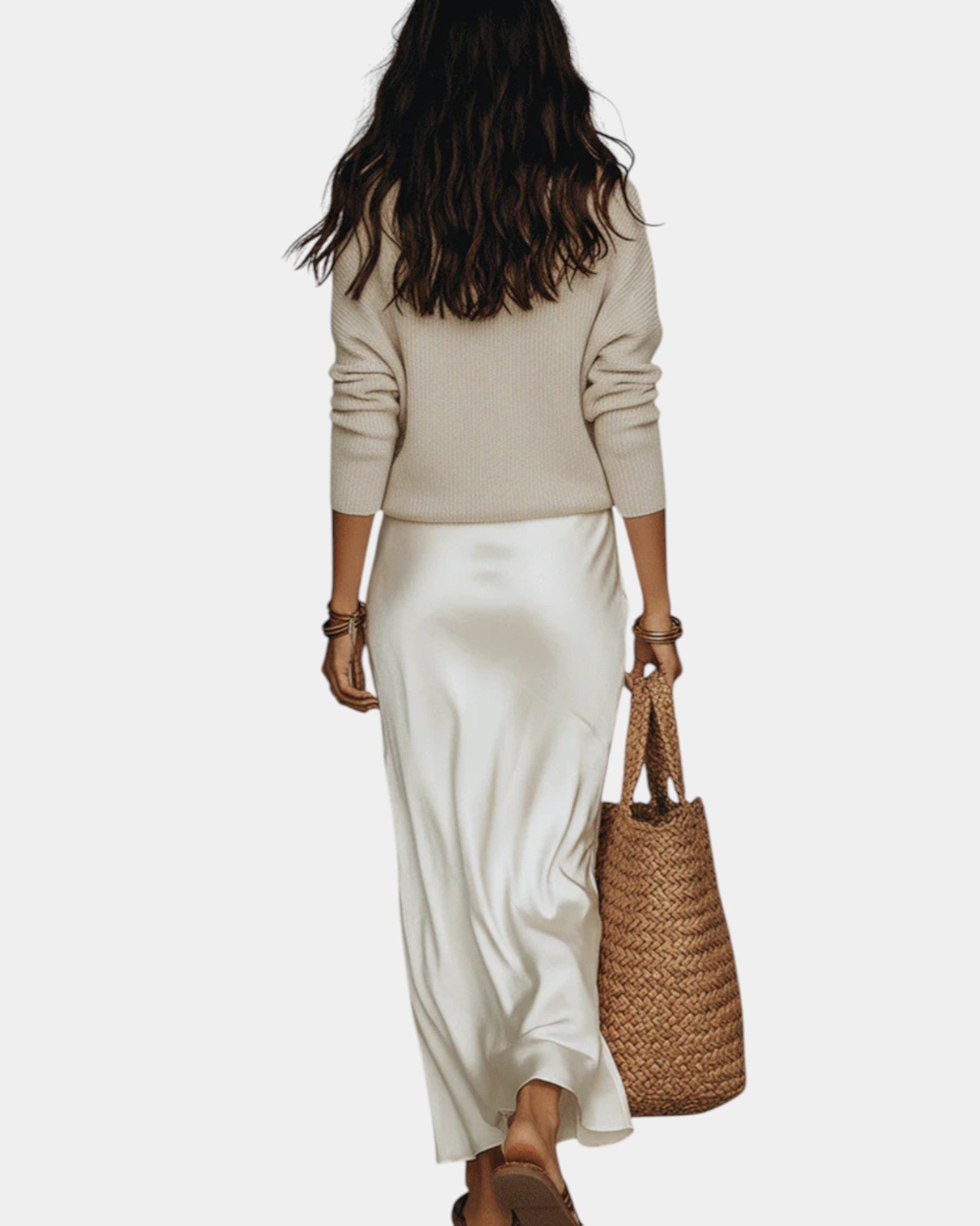 2-Piece Set Satin Dress and Knitted Top for Women | Perfect for the Office