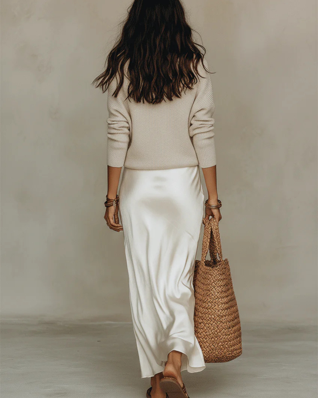 Midi Dress and Knit Sweater Set for Women