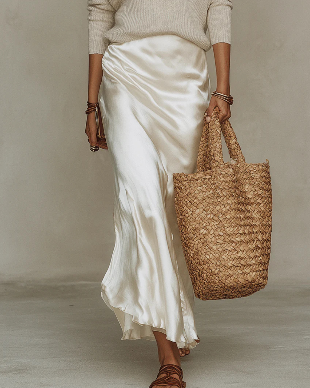 Midi Dress and Knit Sweater Set for Women