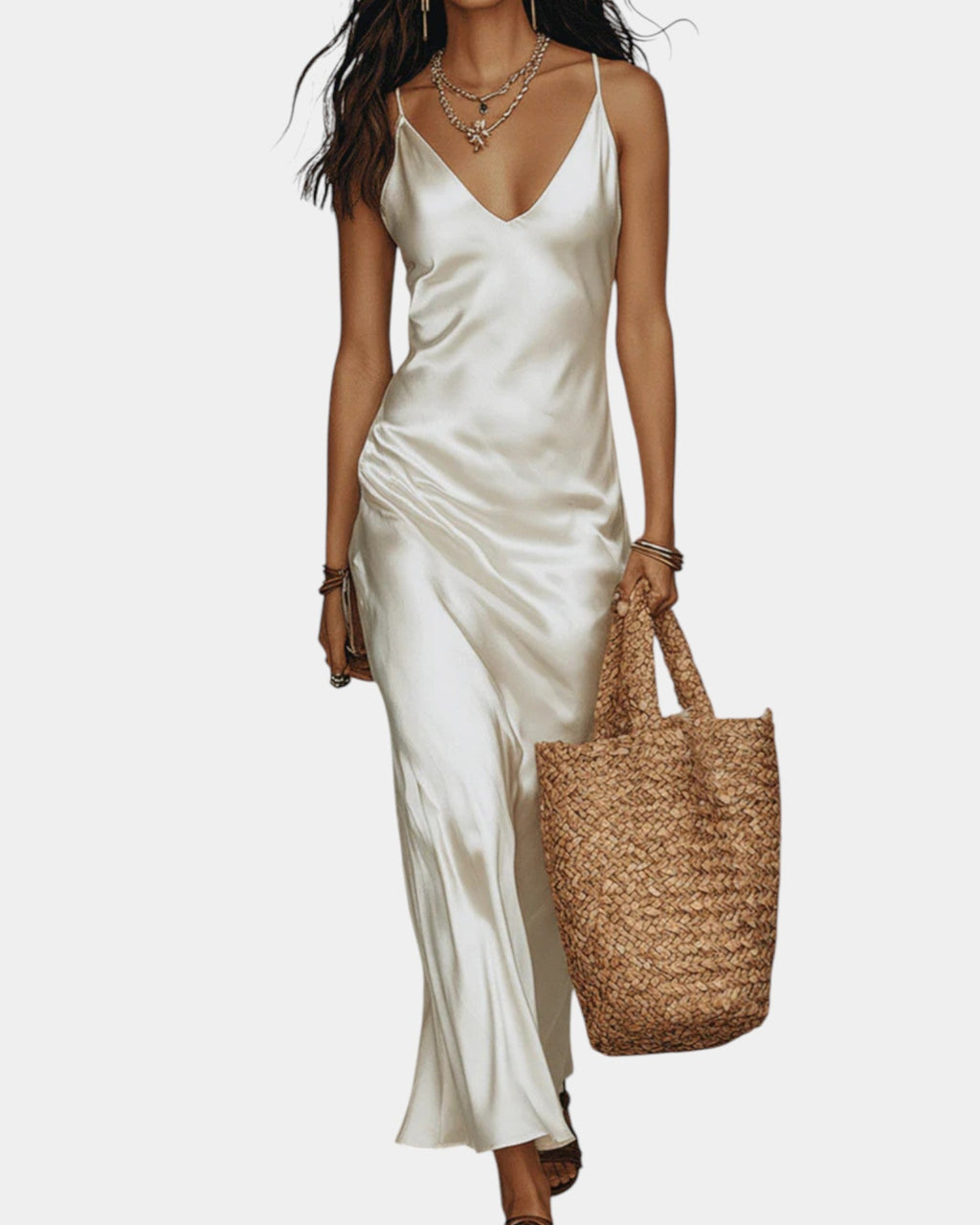 2-Piece Set Satin Dress and Knitted Top for Women | Perfect for the Office