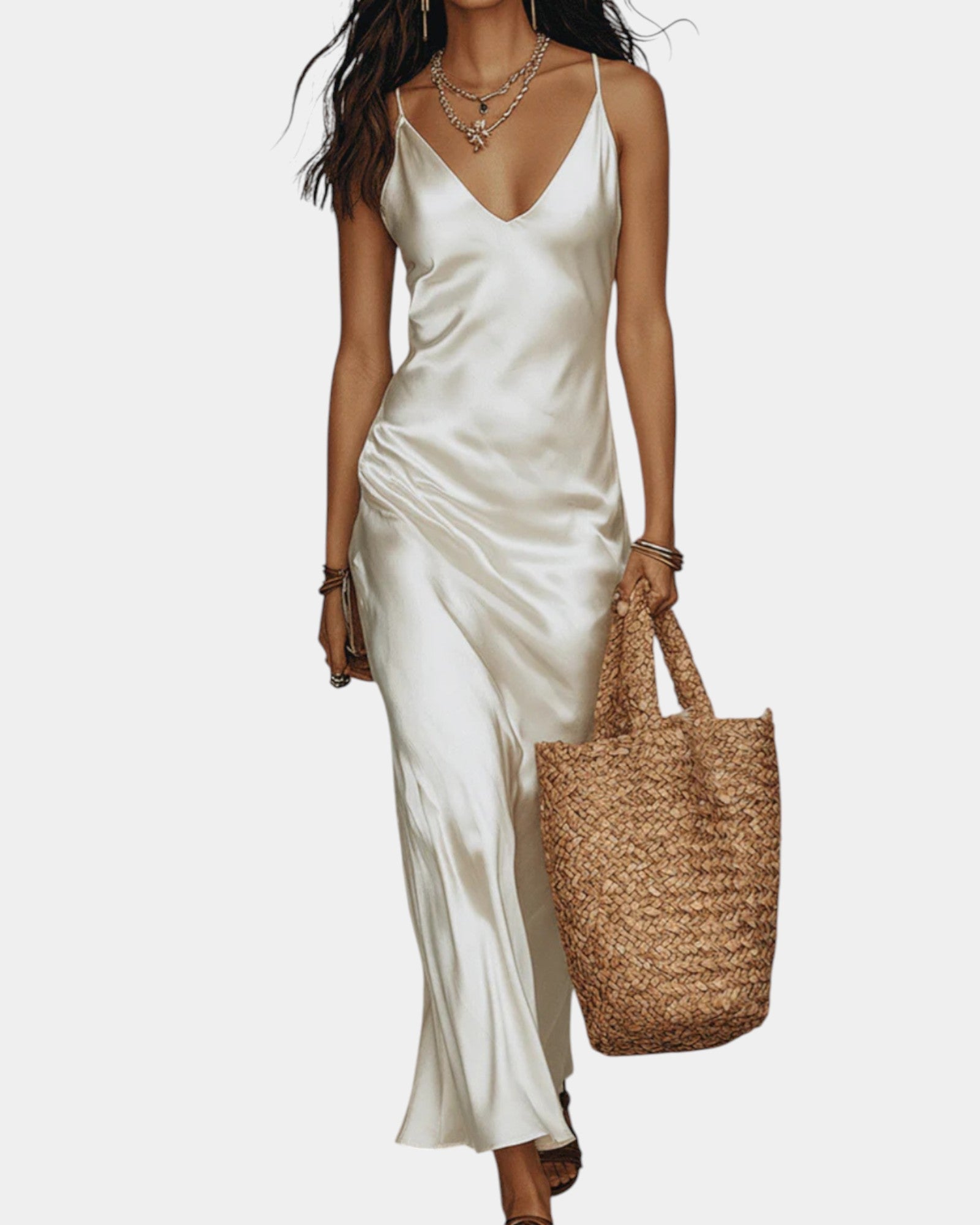 2-Piece Set Satin Dress and Knitted Top for Women | Perfect for the Office