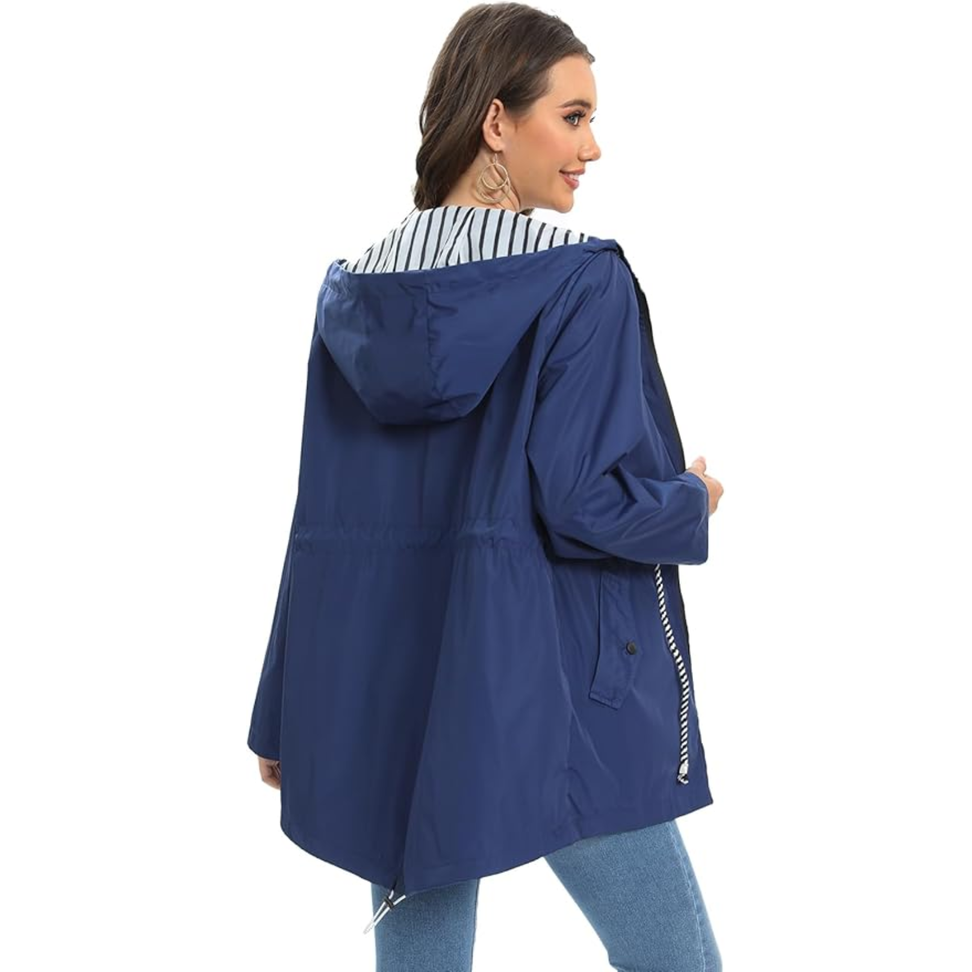 Waterproof Jacket Adjustable Hood for Women