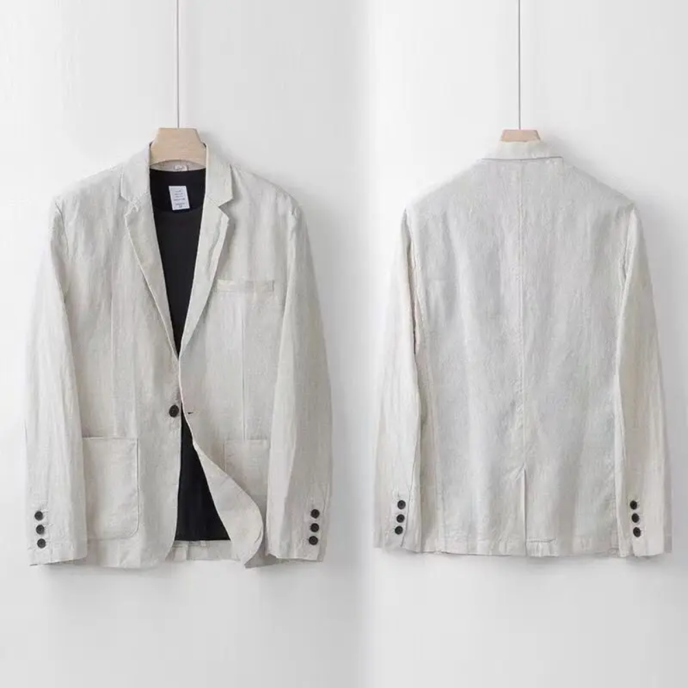 Linen Blend Suit Set Single-Breasted for Men | Perfect for Summer
