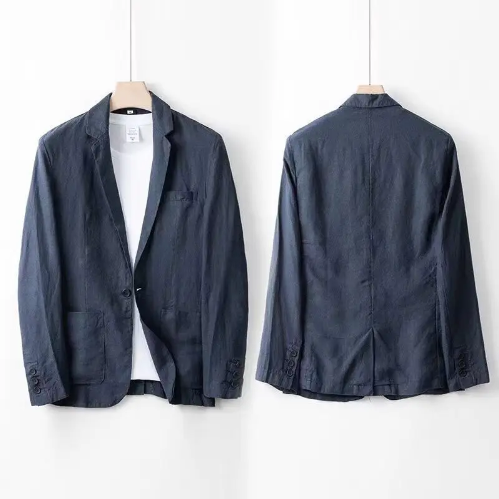 Linen Blend Suit Set Single-Breasted for Men | Perfect for Summer