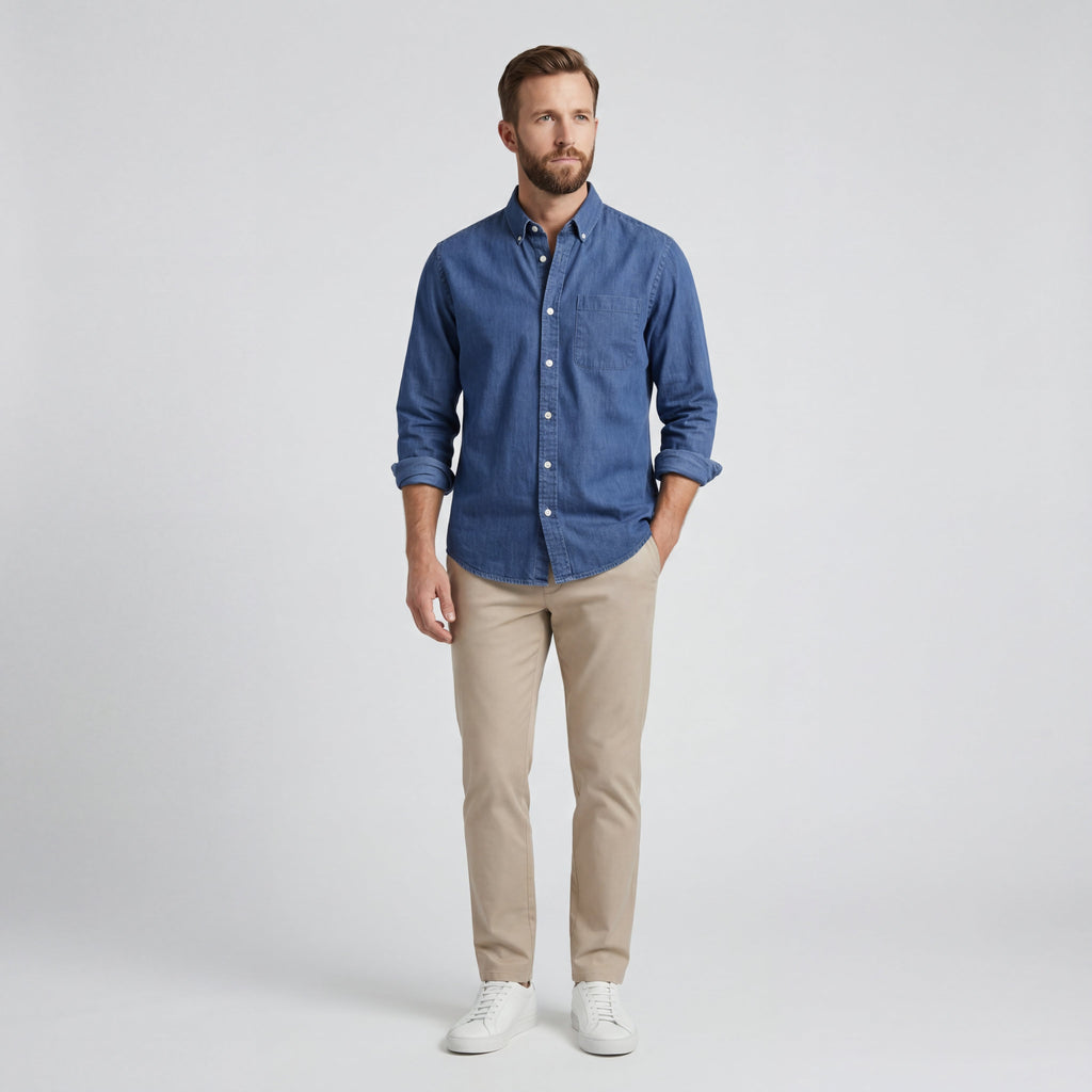 Shirt Long Sleeve Button-Down for Men