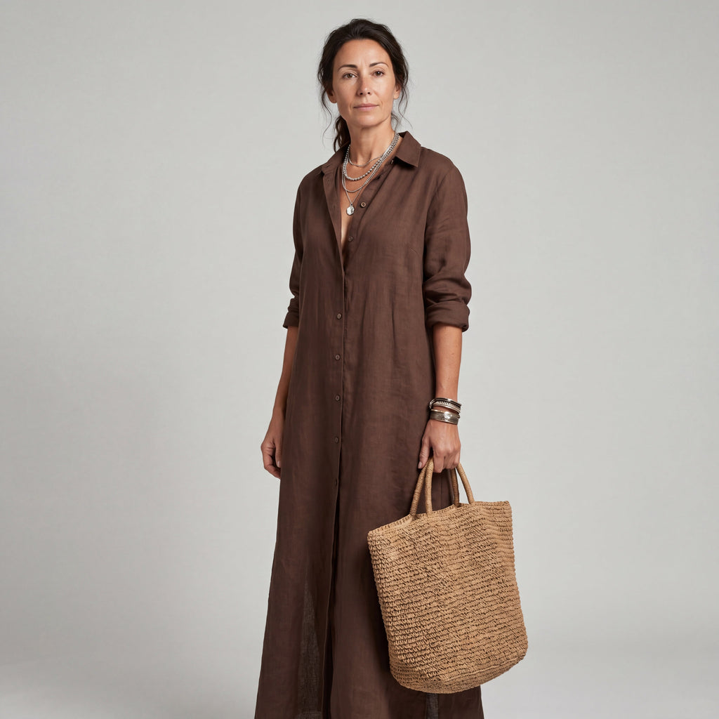 Midi Dress Button Down for Women
