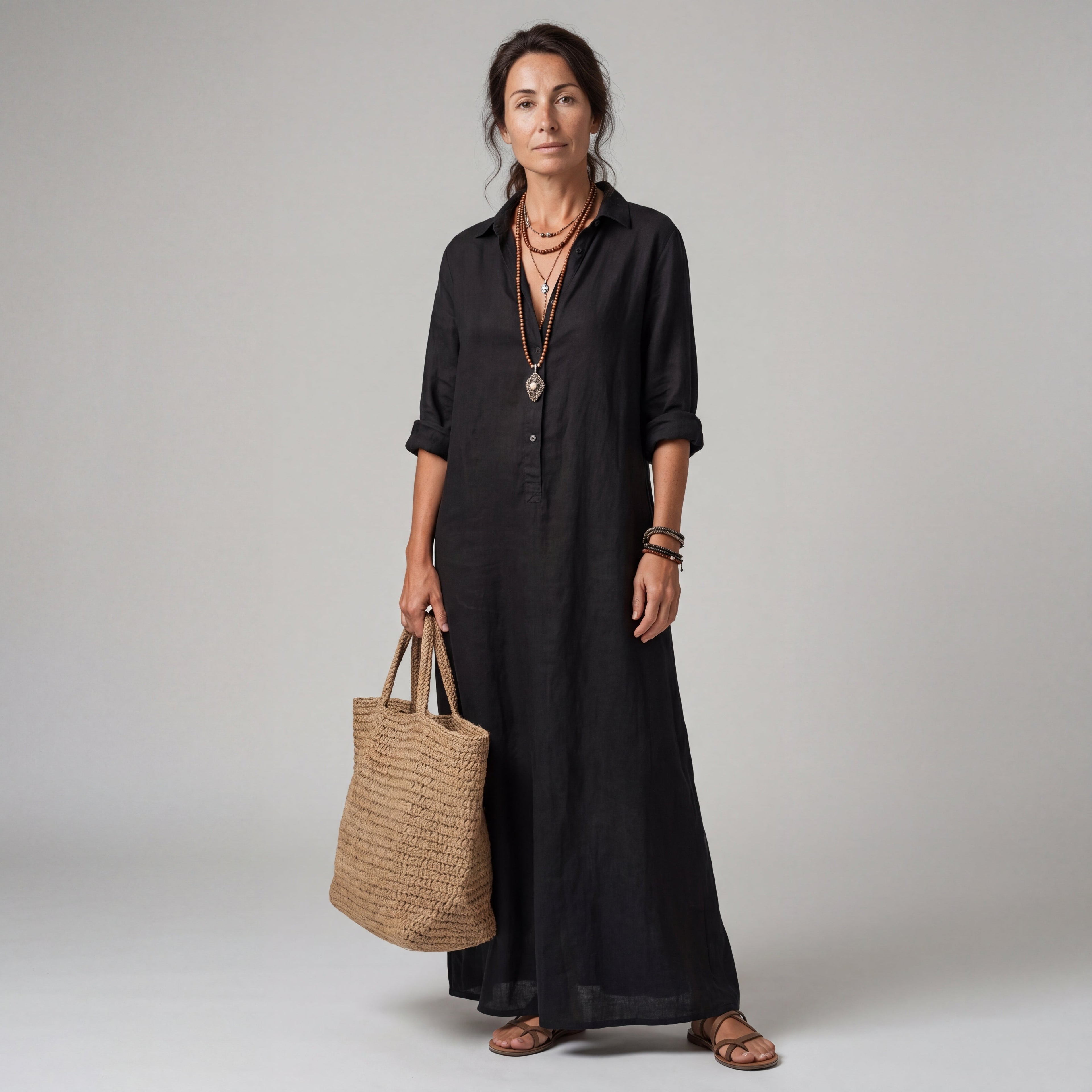 Midi Dress Button Down for Women