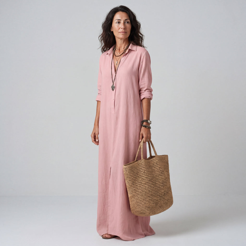 Midi Dress Button Down for Women
