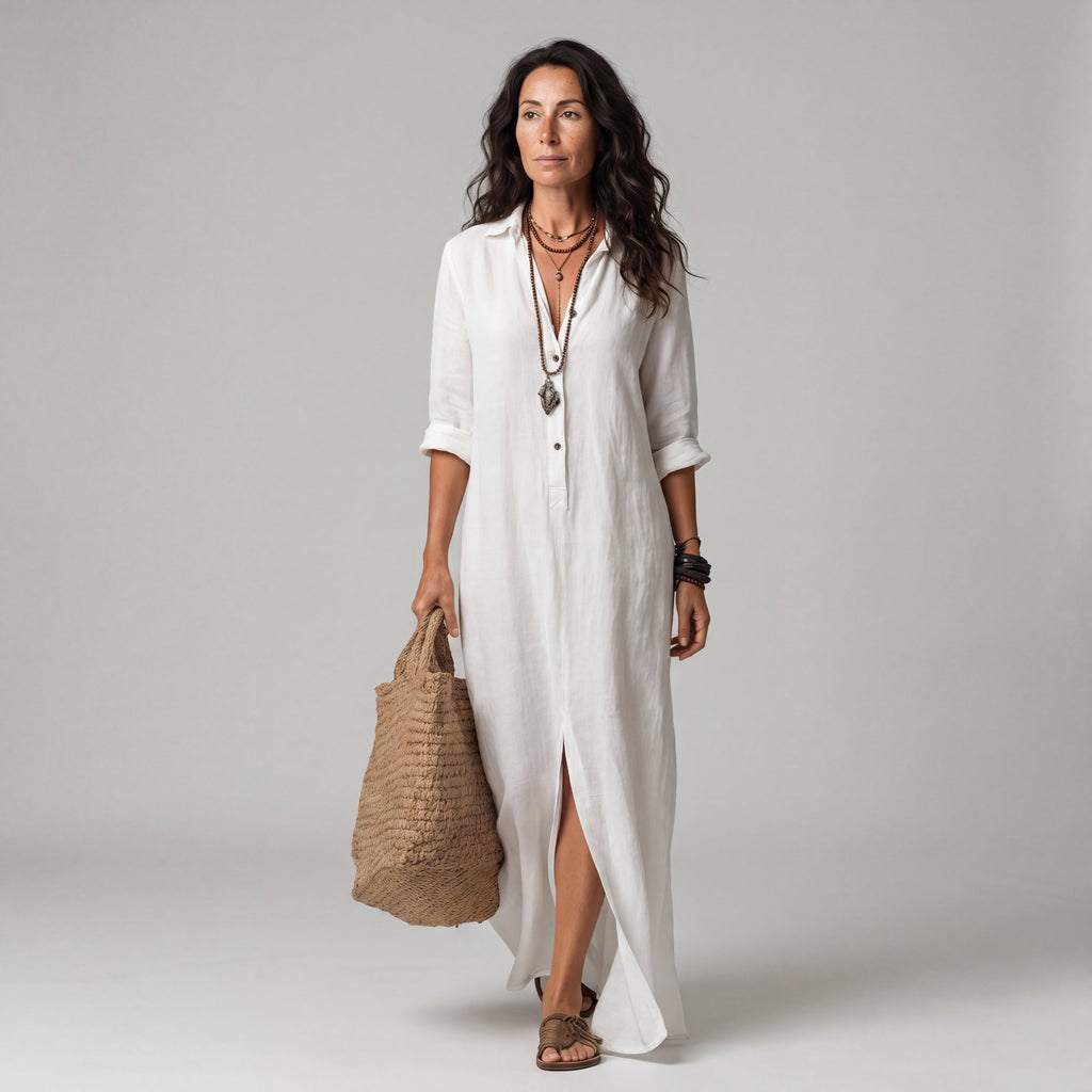 Midi Dress Button Down for Women