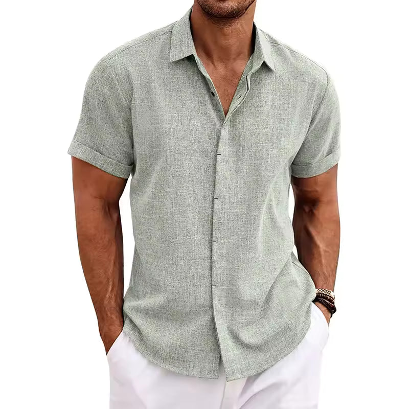 Short-Sleeve Button-Up Shirt for Men