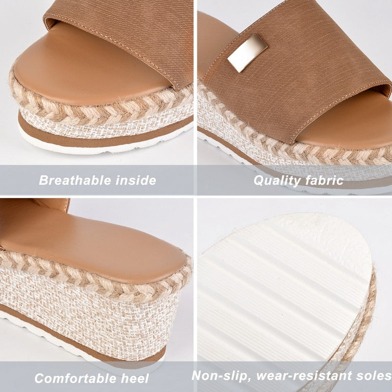 Wedge Sandals Slip-On Open Toe for Women | Perfect for Summer