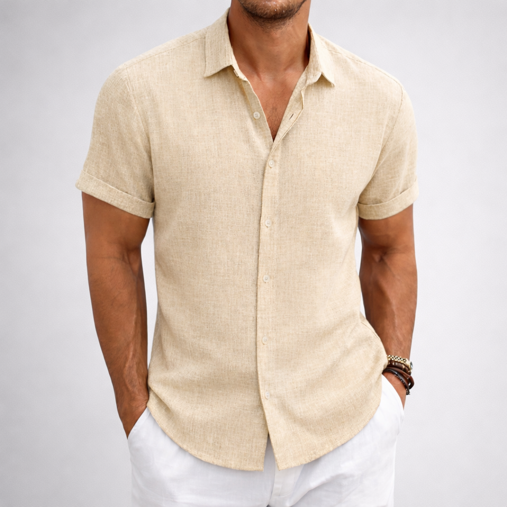 Short-Sleeve Button-Up Shirt for Men