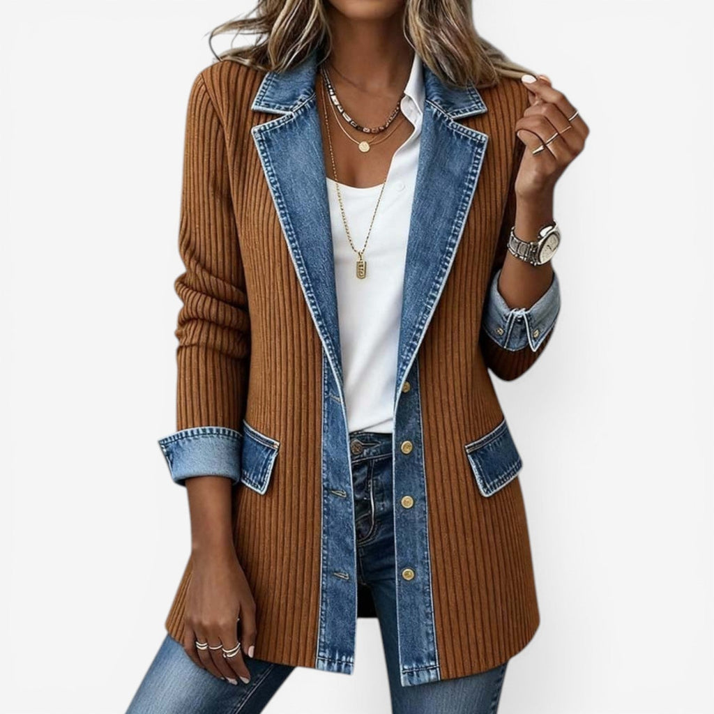 Jacket Denim Splicing for Women