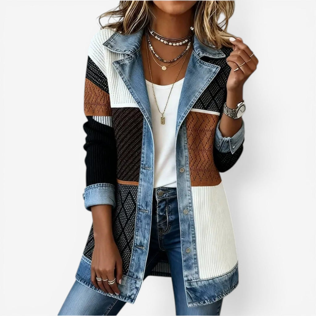 Jacket Denim Splicing for Women