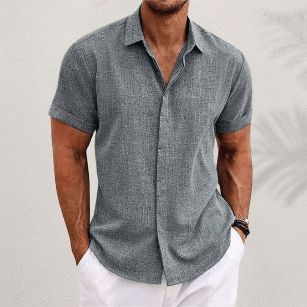 Short-Sleeve Button-Up Shirt for Men