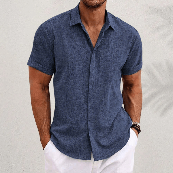 Short-Sleeve Button-Up Shirt for Men