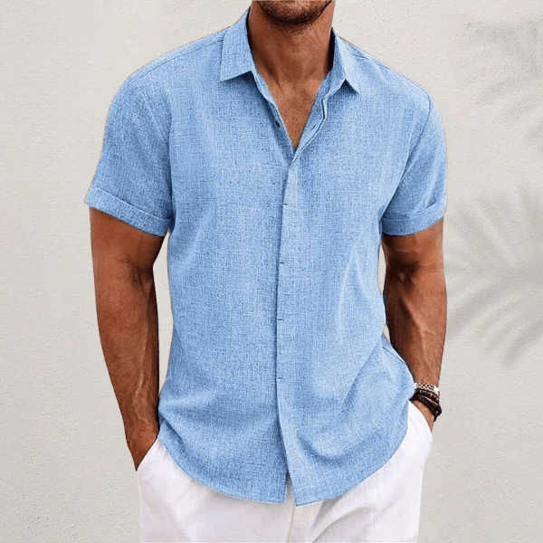 Short-Sleeve Button-Up Shirt for Men