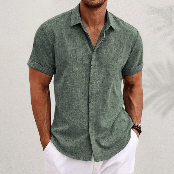 Short-Sleeve Button-Up Shirt for Men