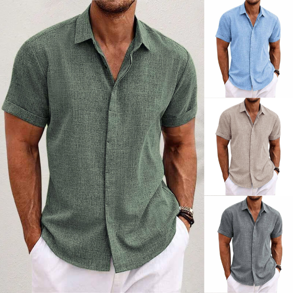 Men's Linen Short Sleeve Shirt for Summer | Perfect for Everyday Wear