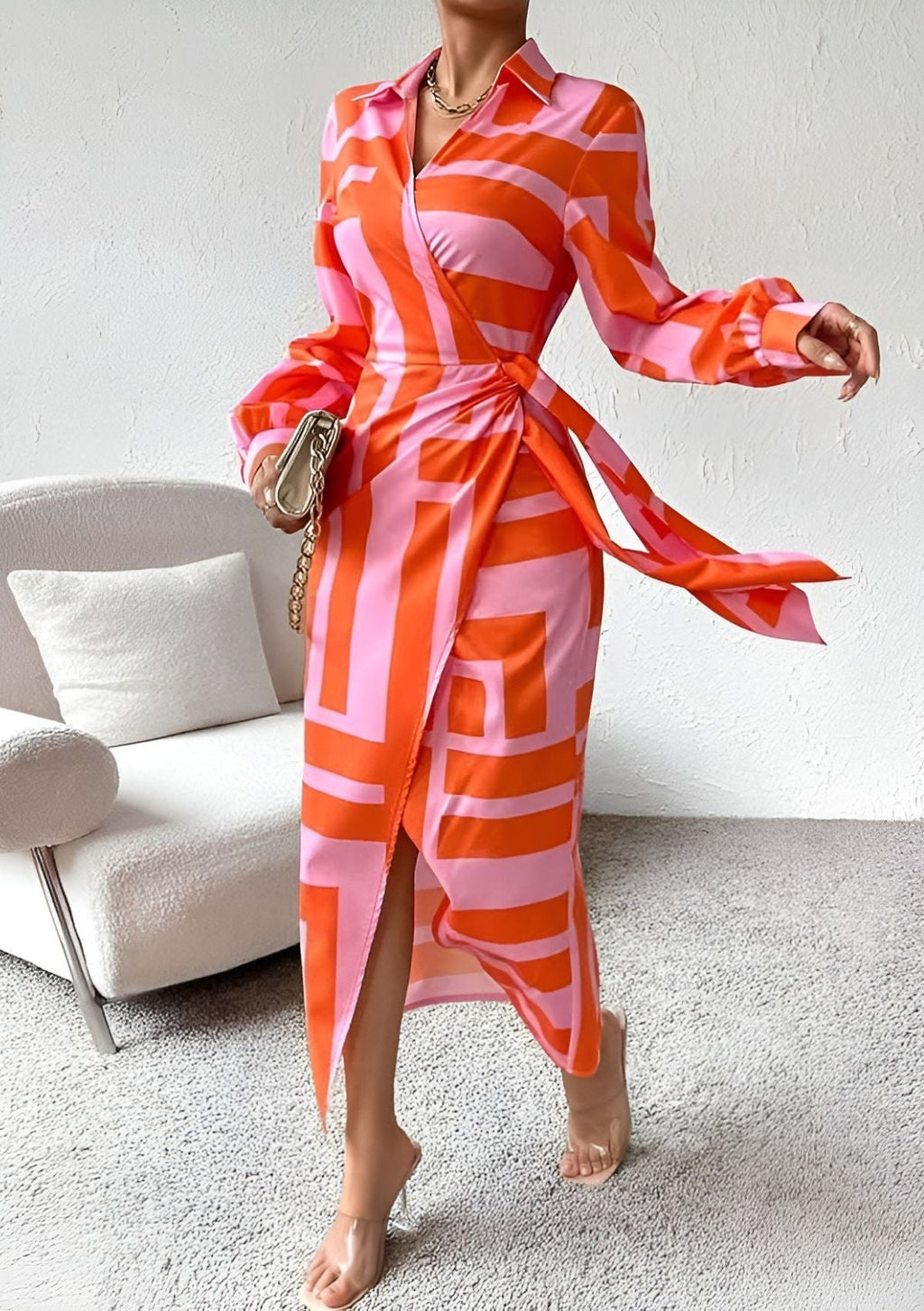 Wrap Dress V-Neck Printed for Women | Perfect for Everyday Wear