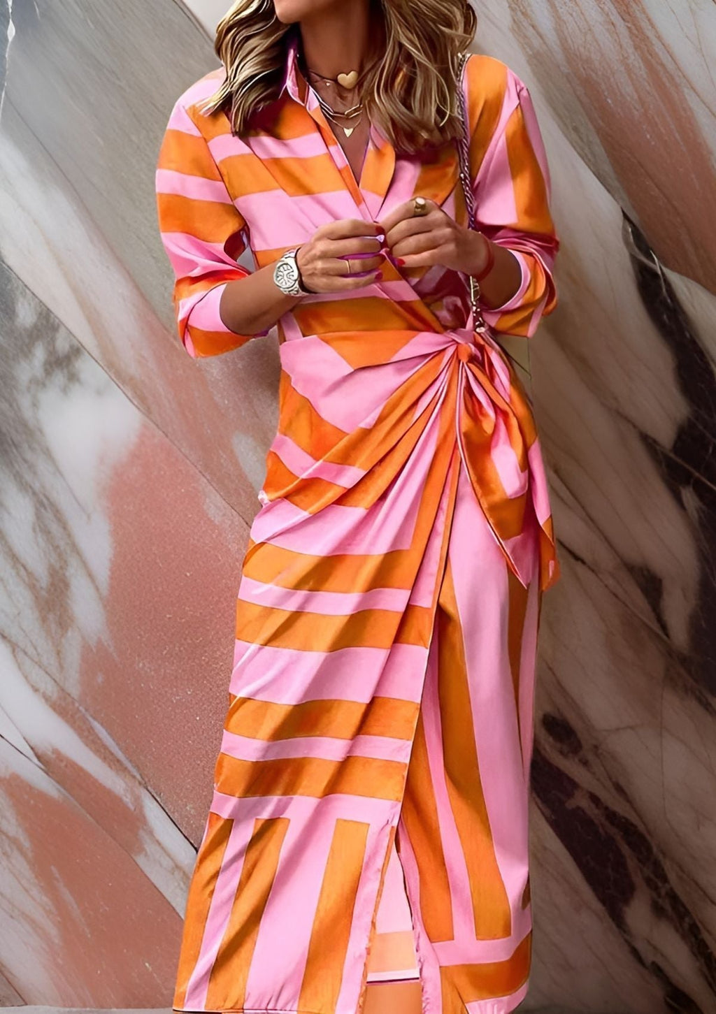 Wrap Dress V-Neck Printed for Women | Perfect for Everyday Wear
