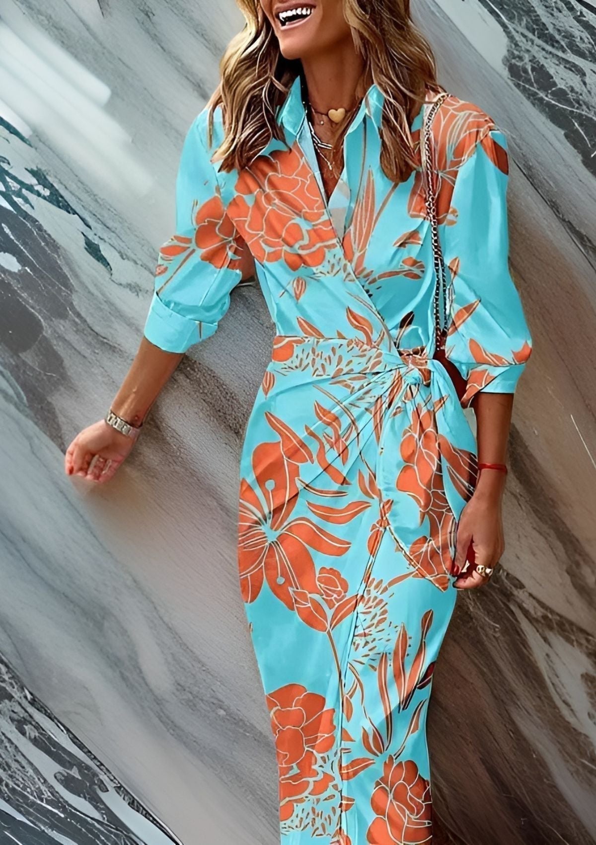 Wrap Dress V-Neck Printed for Women | Perfect for Everyday Wear