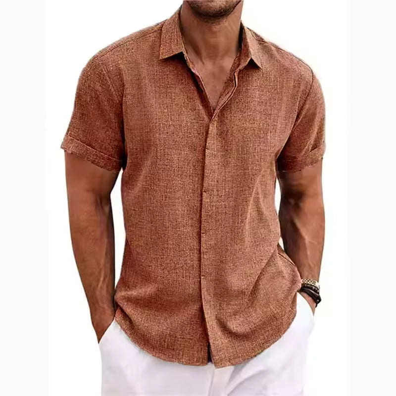 Short-Sleeve Button-Up Shirt for Men