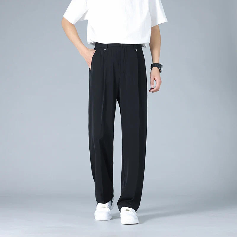 Trousers Pleated Front Relaxed Fit for Men