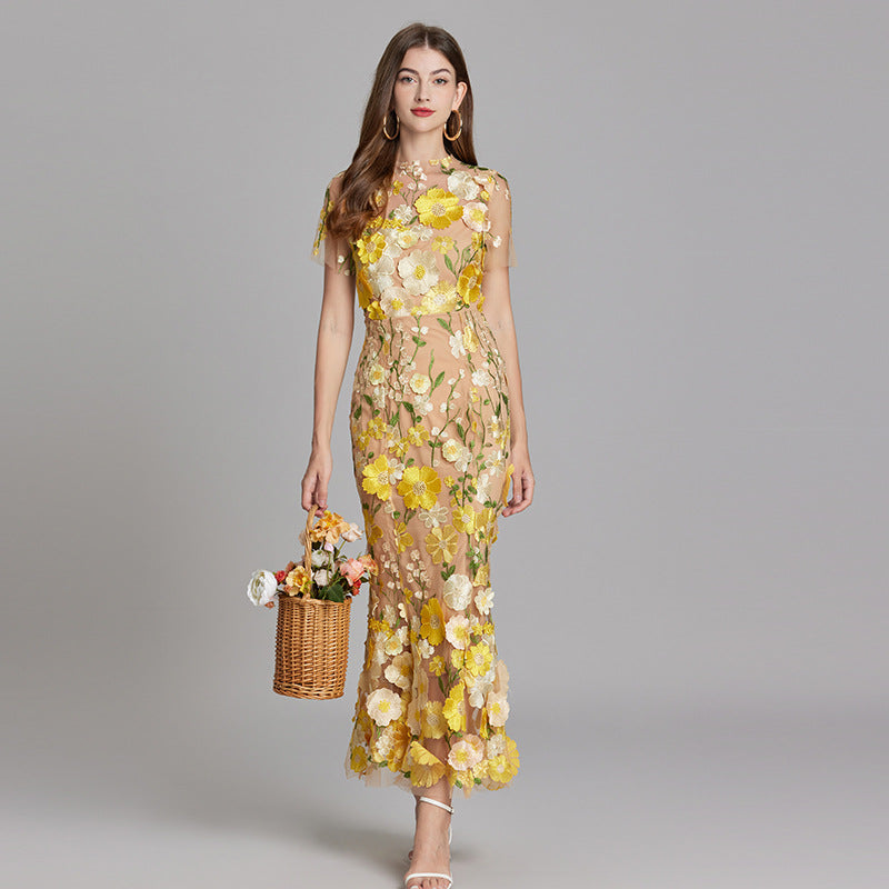 Evening Gown Mermaid Floral Appliqué for Women