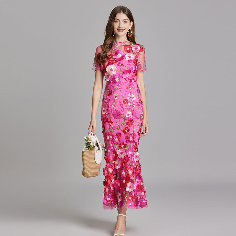 Evening Gown Mermaid Floral Appliqué for Women