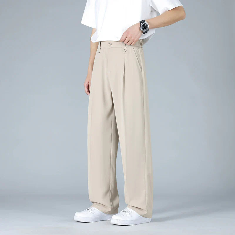 Trousers Pleated Front Relaxed Fit for Men