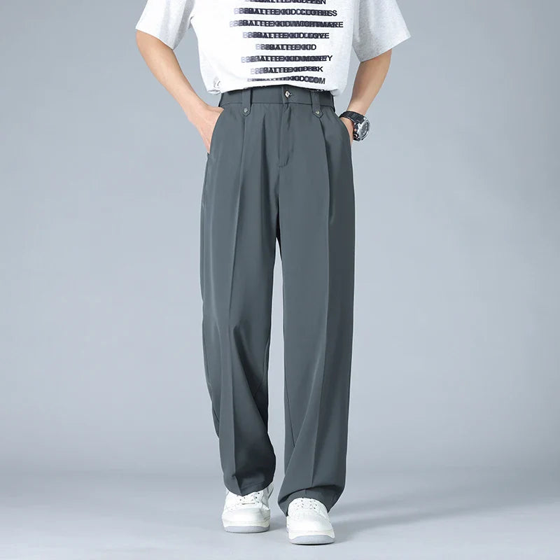 Trousers Pleated Front Relaxed Fit for Men