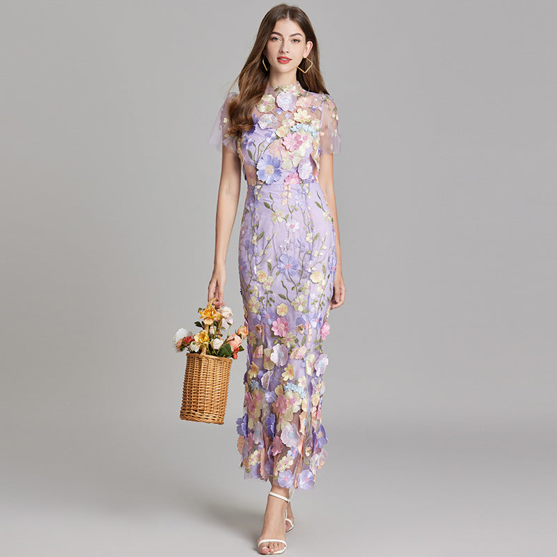 Evening Gown Mermaid Floral Appliqué for Women
