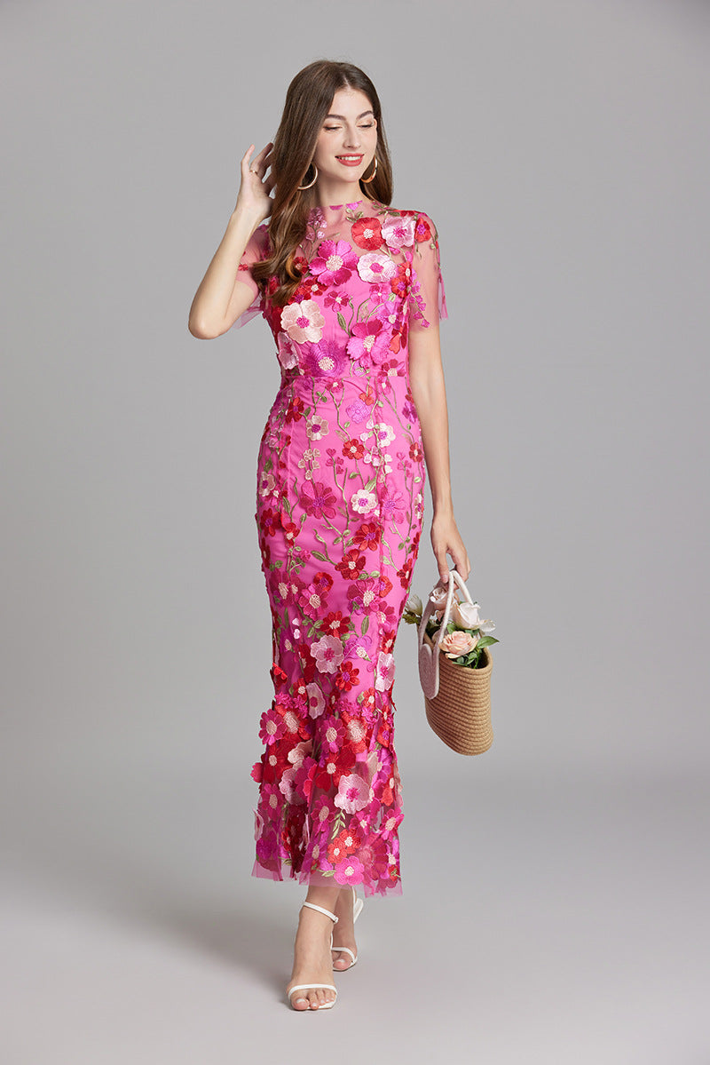 Evening Gown Mermaid Floral Appliqué for Women
