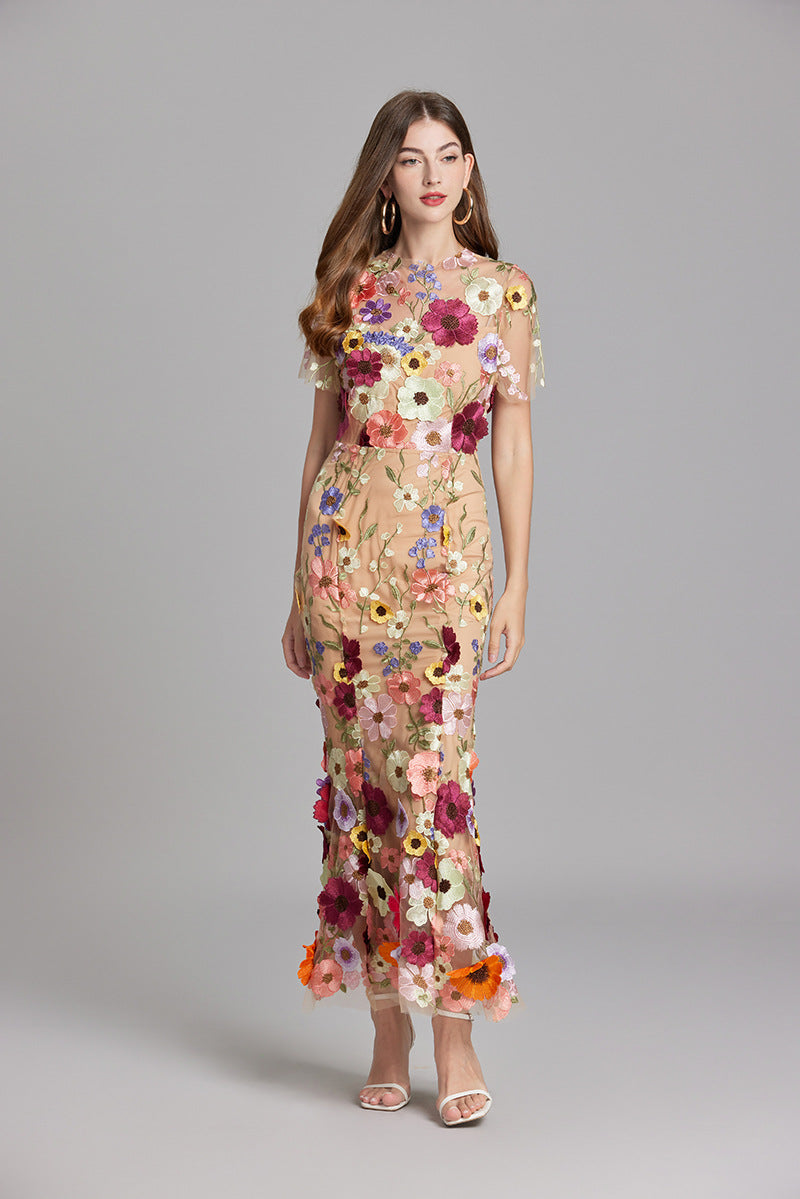 Evening Gown Mermaid Floral Appliqué for Women
