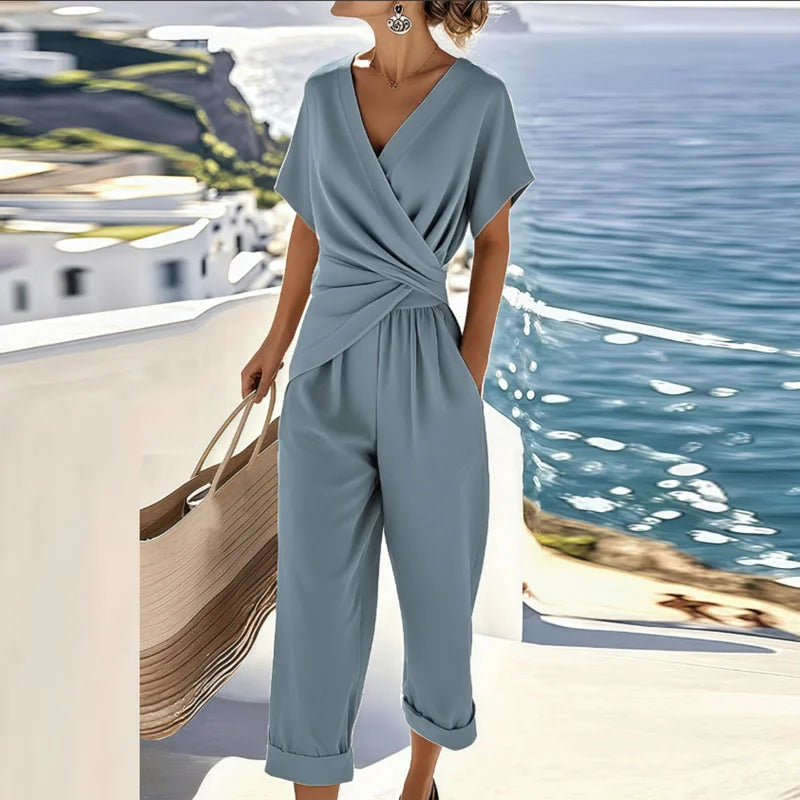 Two-Piece Set Wrap-Front Top for Women