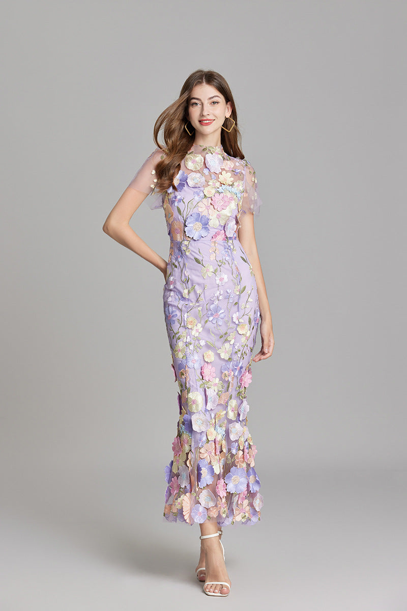 Evening Gown Mermaid Floral Appliqué for Women