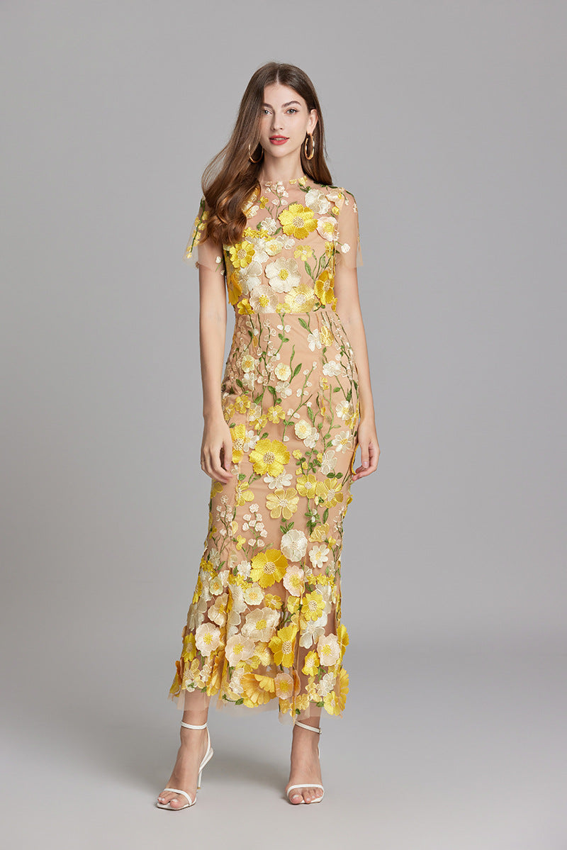 Evening Gown Mermaid Floral Appliqué for Women