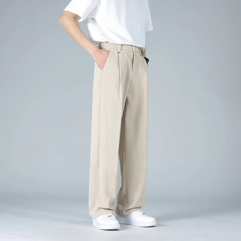 Trousers Pleated Front Relaxed Fit for Men