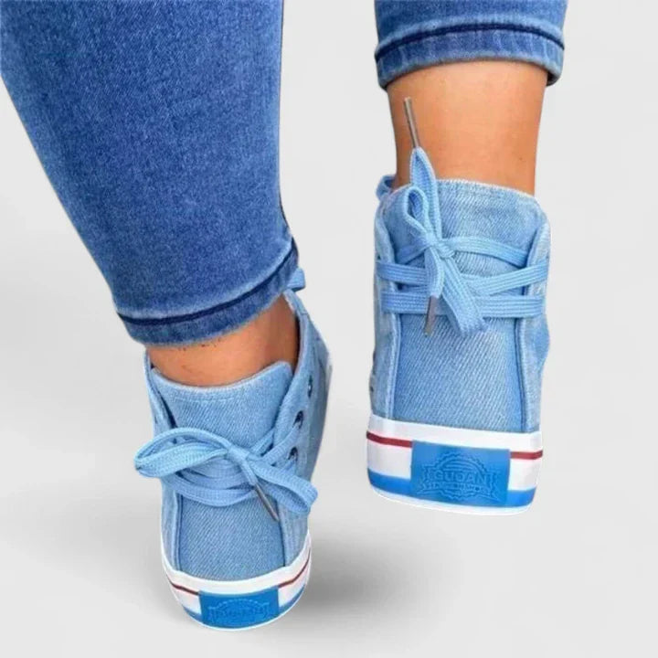 High-Top Canvas Sneakers Lace-Up for Women