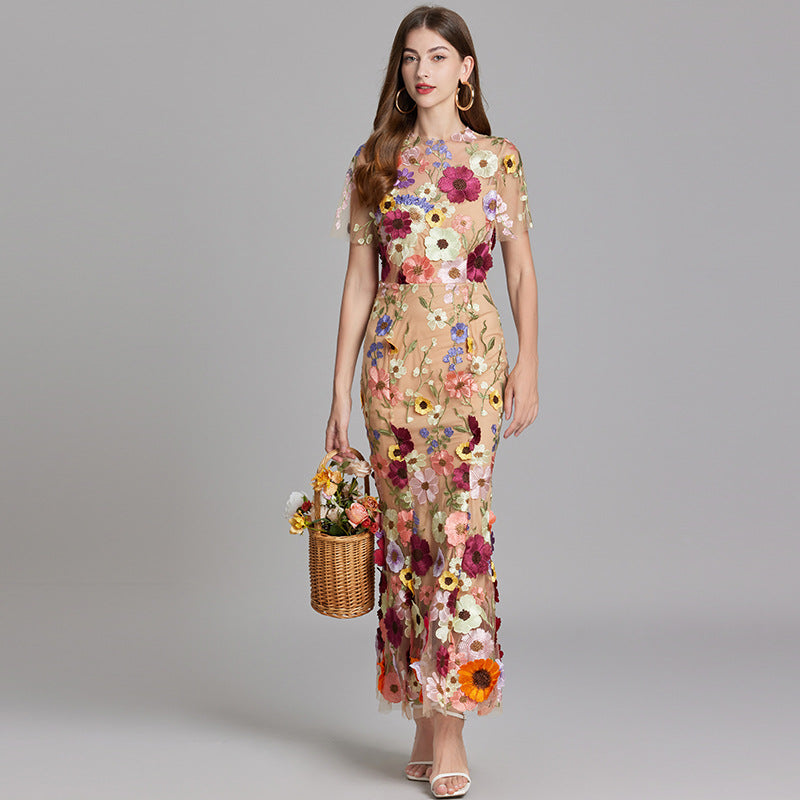 Evening Gown Mermaid Floral Appliqué for Women