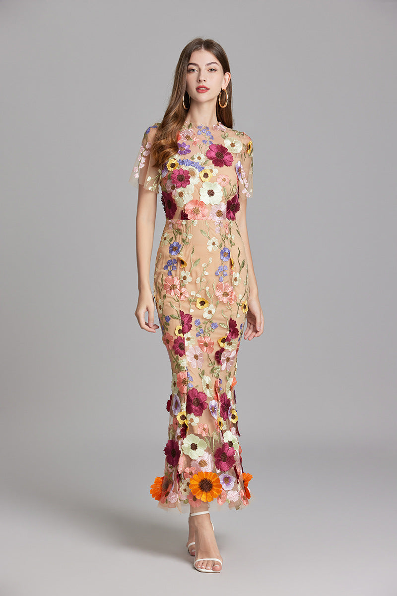 Evening Gown Mermaid Floral Appliqué for Women