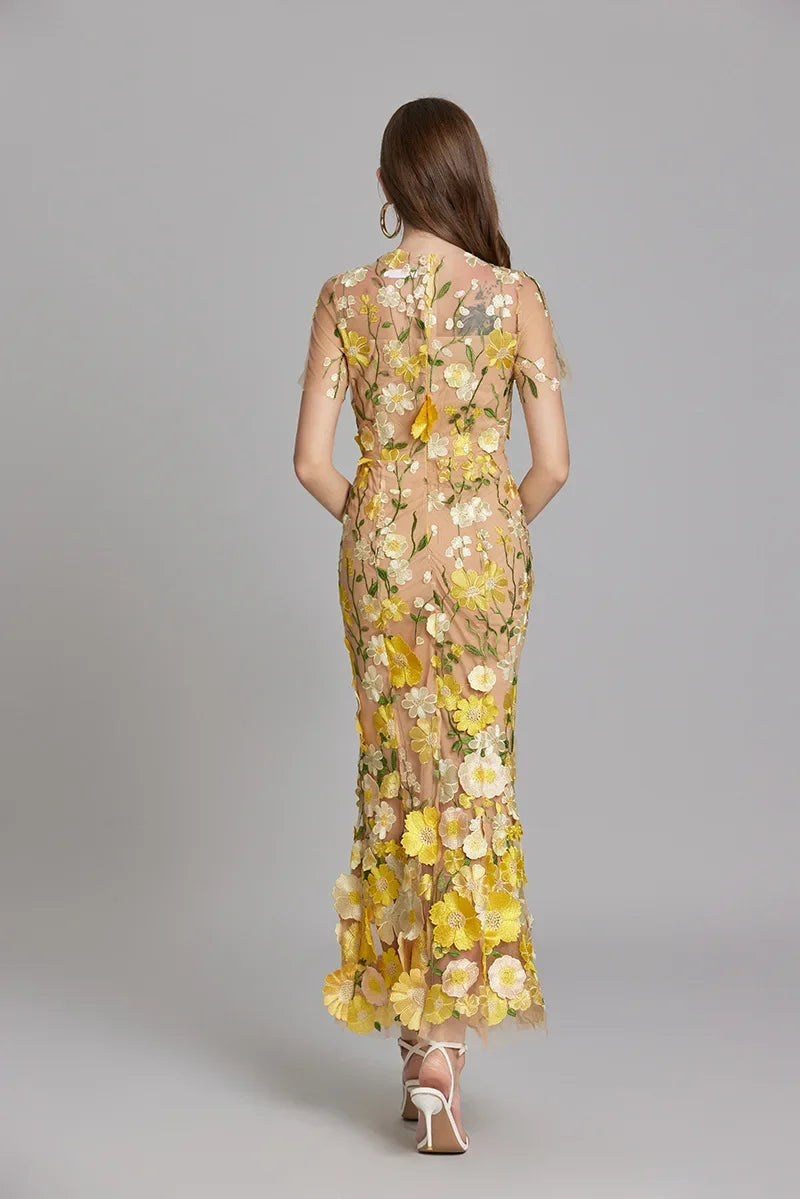 Evening Gown Mermaid Floral Appliqué for Women