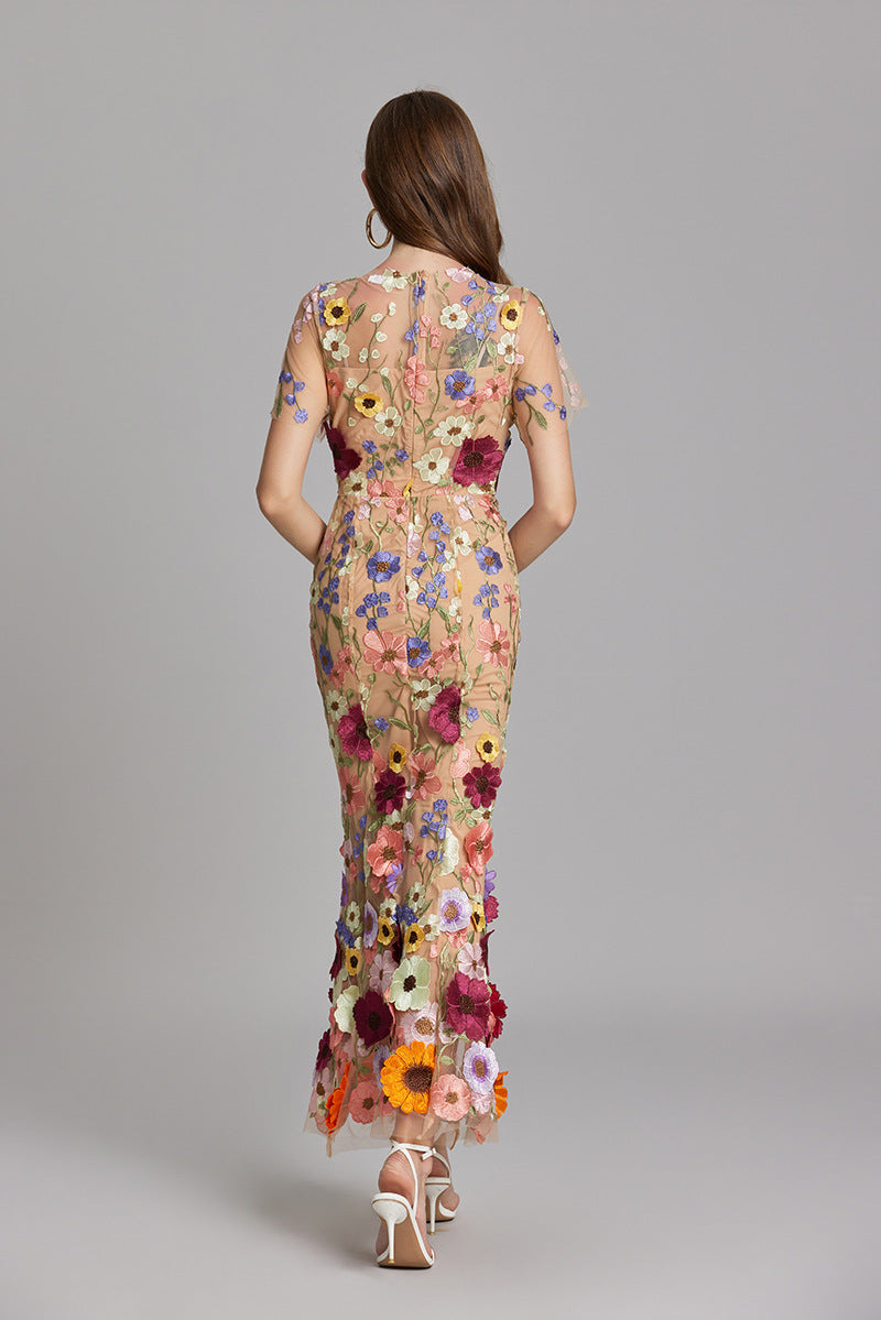 Evening Gown Mermaid Floral Appliqué for Women