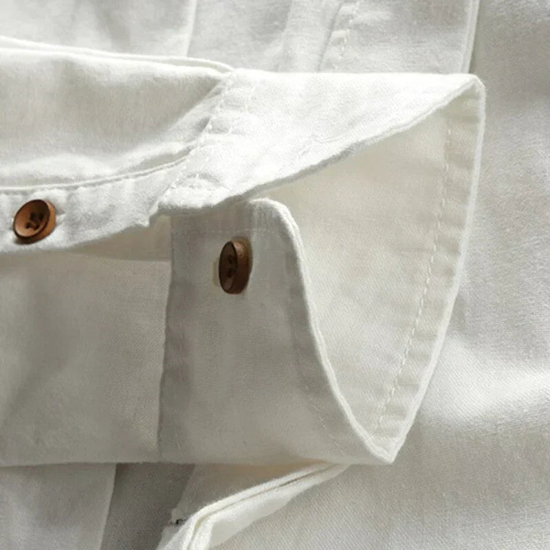 Linen Shirt Stand Collar Slim Fit for Men | Perfect for Everyday Wear